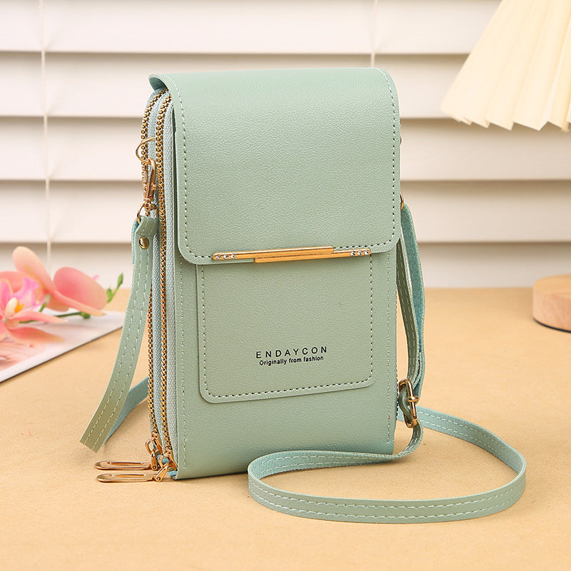 ChicTouch Crossbody Phone Purse – Leather Sling Bag with Touchscreen Pocket & Card Slots