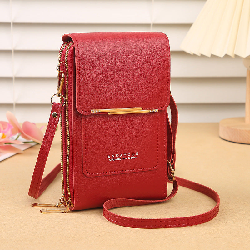 ChicTouch Crossbody Phone Purse – Leather Sling Bag with Touchscreen Pocket & Card Slots