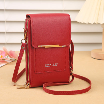 ChicTouch Crossbody Phone Purse – Leather Sling Bag with Touchscreen Pocket & Card Slots