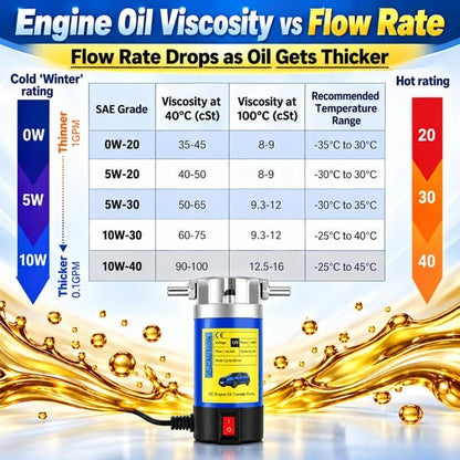 🔧 100W Portable Oil Transfer Pump – 12V / 24V Engine Oil Extractor