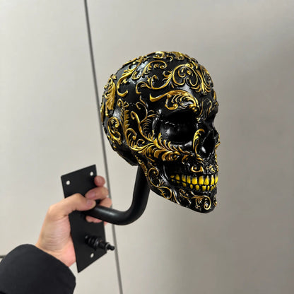 💀 Motorcycle Skull Helmet Holder – Garage Display Wall Mount