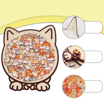 🎄Cat or Dog Shaped Wooden Jigsaw Puzzle