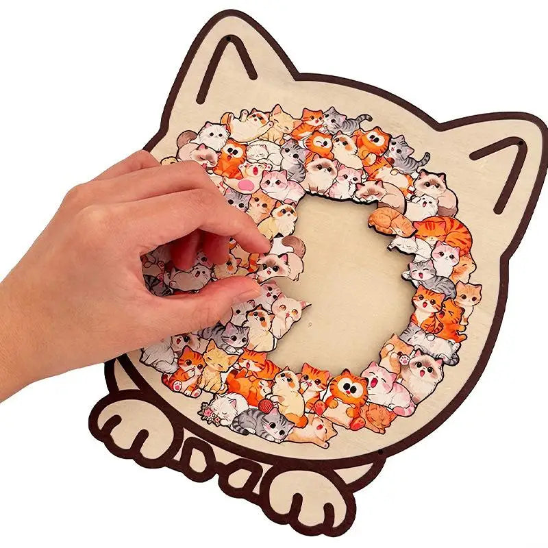 🎄Cat or Dog Shaped Wooden Jigsaw Puzzle