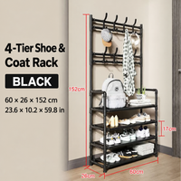 4-Tier 60cm Black