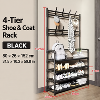 4-Tier 80cm Black