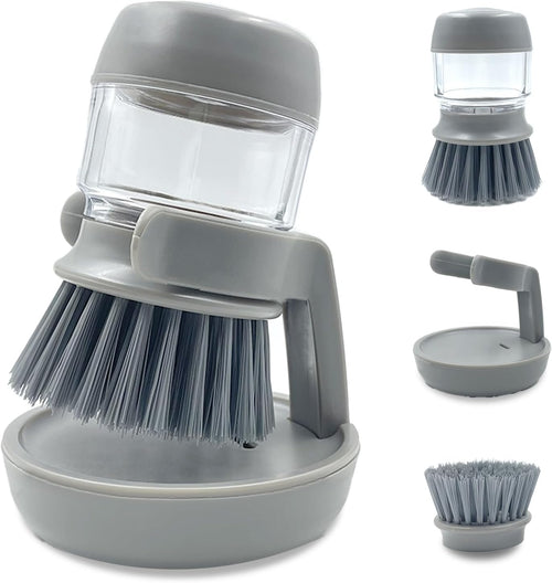 Soap Dispensing Palm Dish Brush With Storage Bracket