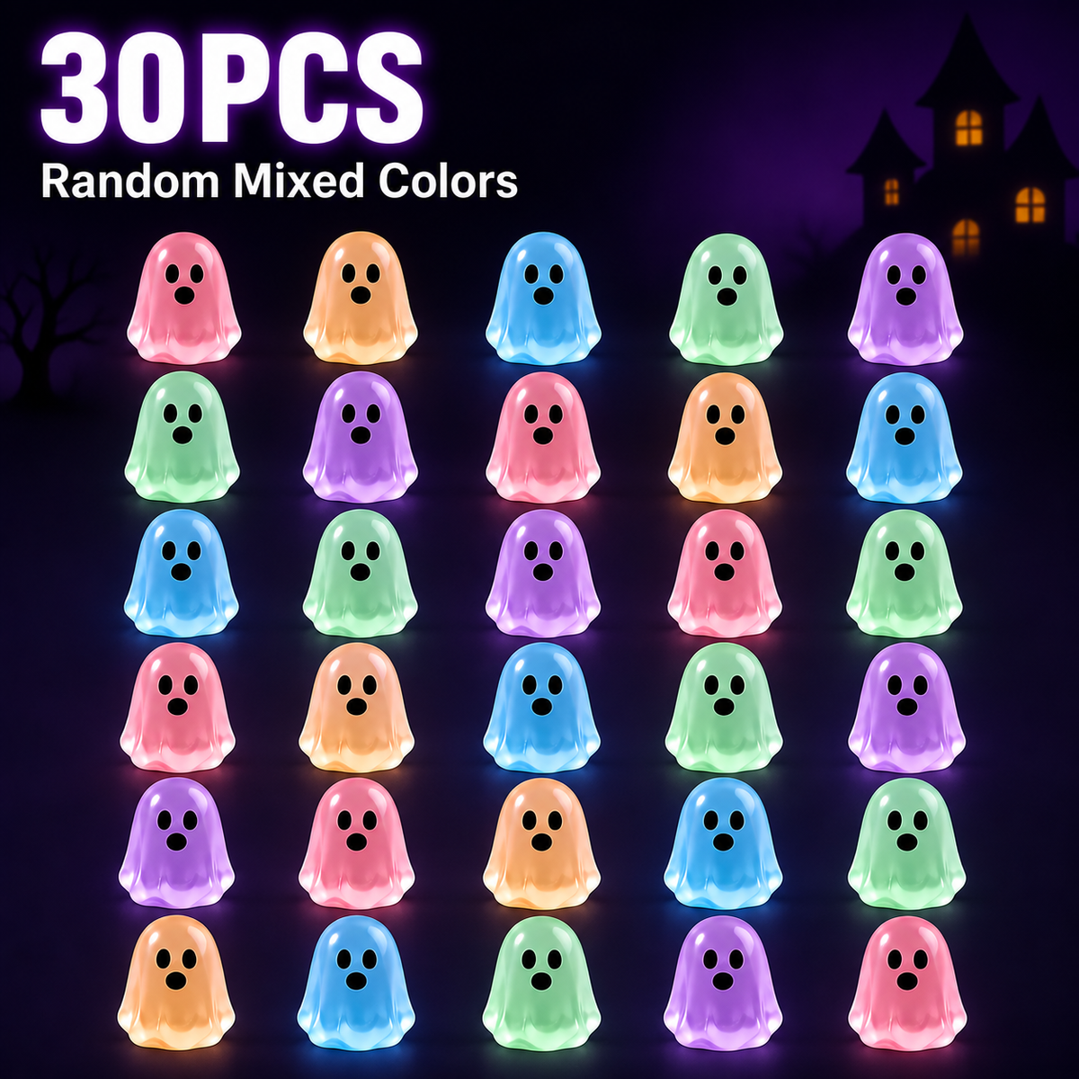 Glow-in-the-Dark Ghost Resin Charms