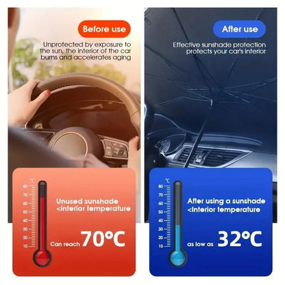 Portable Foldable Car Windshield Sunshade Umbrella