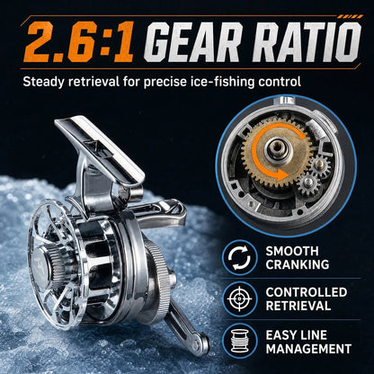 💯✨Metal-plated ice fishing reel
