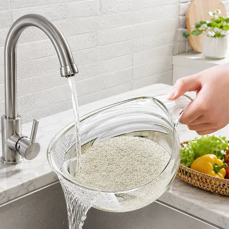 Multifunction Rice Strainer Bowl with Handle