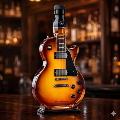 🔥Christmas: (The Best Gift for Dad)―Appetite for Rock: Vintage Sunburst Guitar Figurine Spirit Bottle
