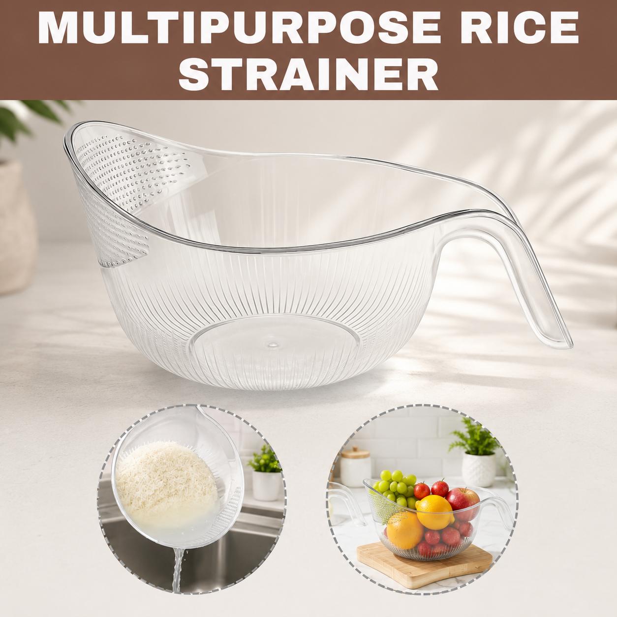 Multifunction Rice Strainer Bowl with Handle