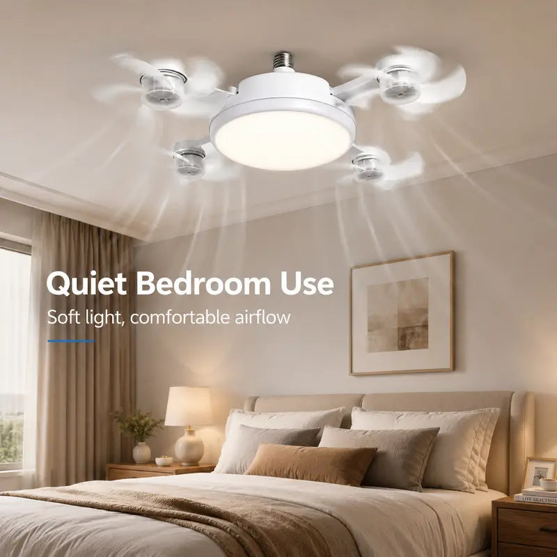 Foldable LED Ceiling Fan Light with Remote