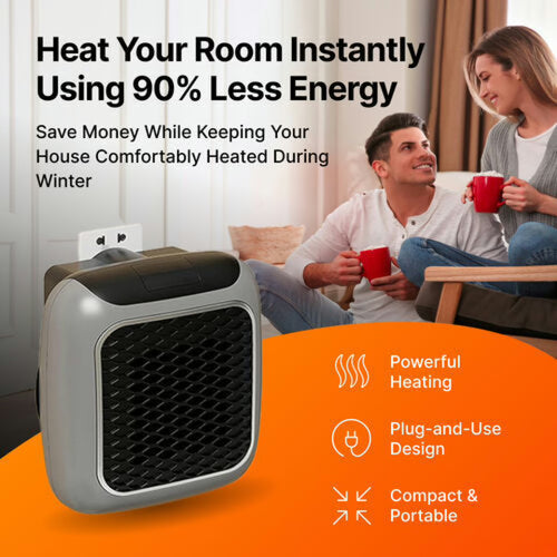 WellHeater 800W Ceramic Plug-In Heater with Remote