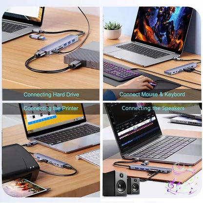 ⚡️8-in-1 USB-C Hub – Fast Charging, USB 3.0 & SD/TF Card Reader