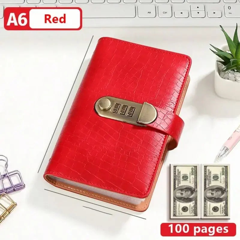 A6 Savings Notebook with 3-Digit Combination Lock