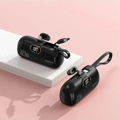 5000mAh Mini 22.5W Portable Charger with Digital Display