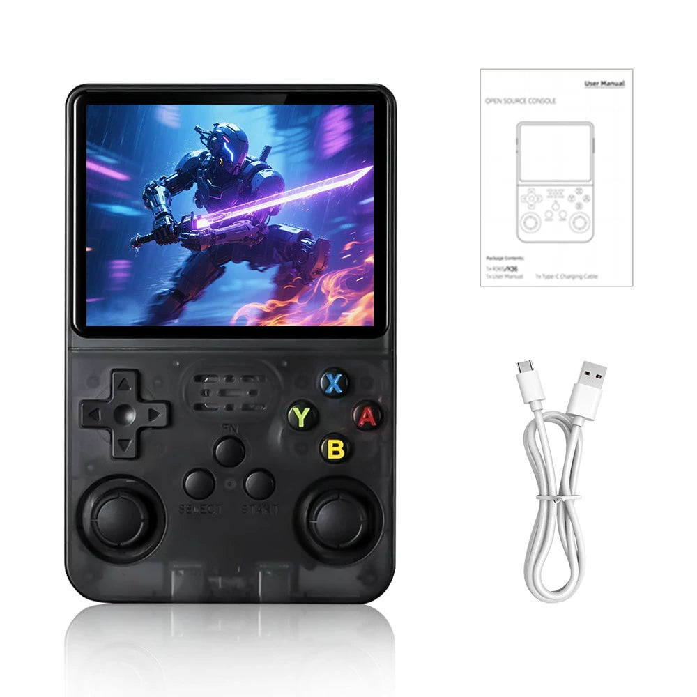 R36S Retro Handheld Game Console with 3.5″ IPS Screen & 64GB Card