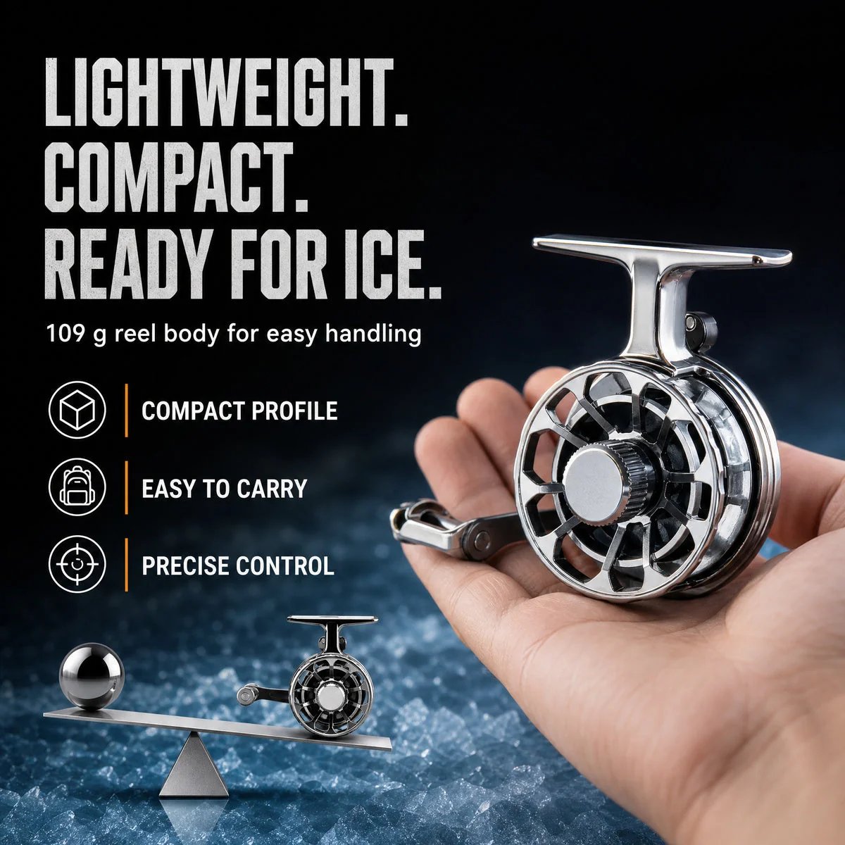 💯✨Metal-plated ice fishing reel
