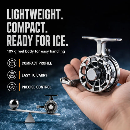 💯✨Metal-plated ice fishing reel