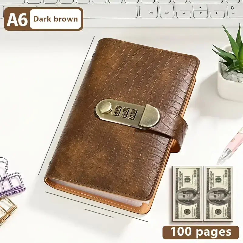 A6 Savings Notebook with 3-Digit Combination Lock