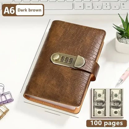 A6 Savings Notebook with 3-Digit Combination Lock