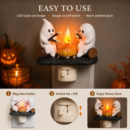 3D Flickering Campfire LED Plug-In Night Light