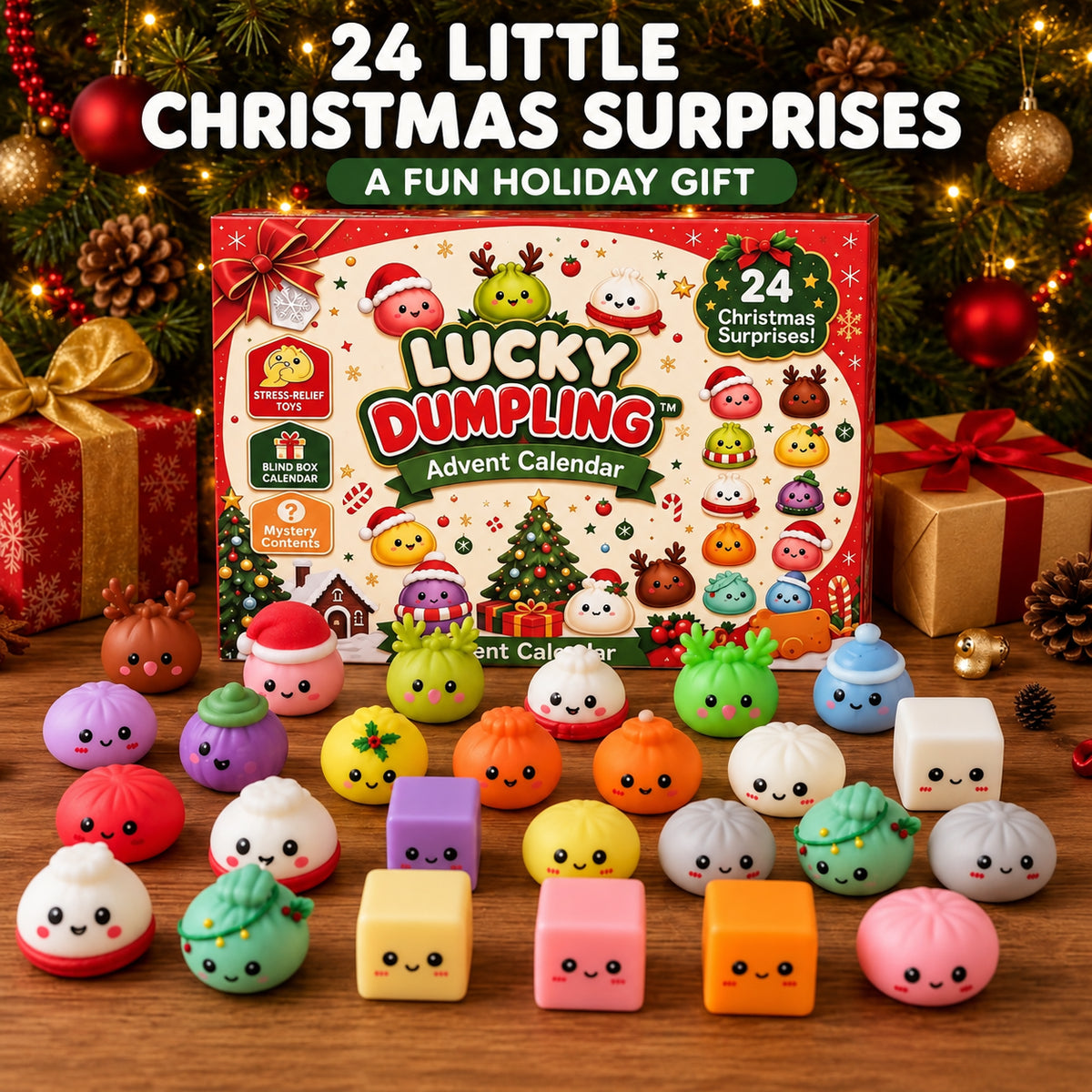 2026 Christmas Squishy Advent Calendar 24-Day Countdown