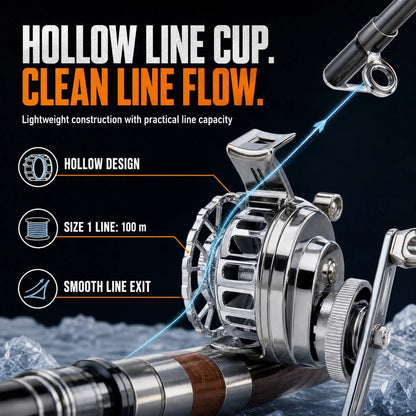 💯✨Metal-plated ice fishing reel