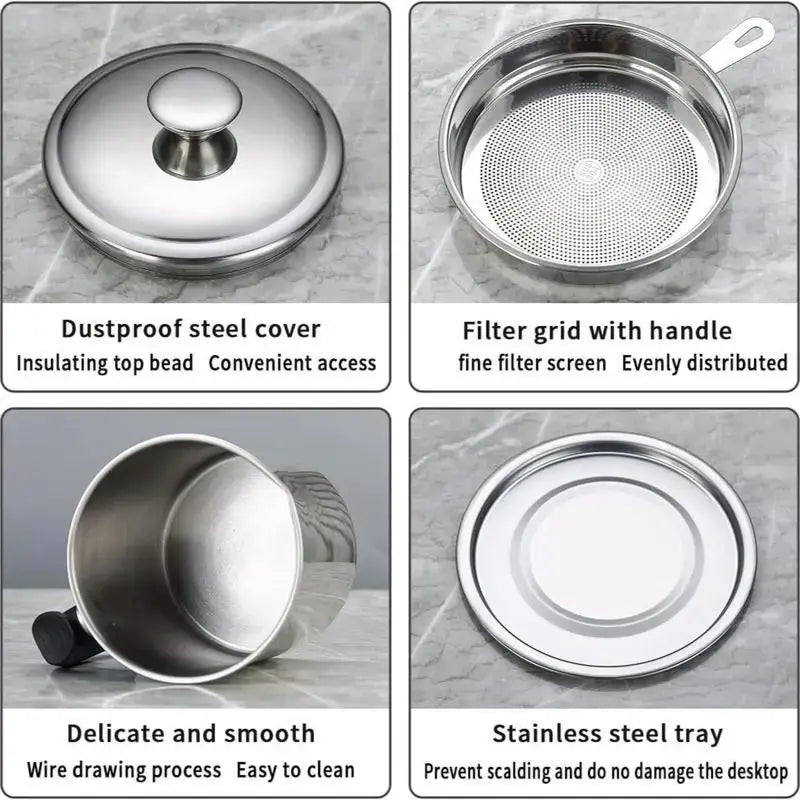 Stainless Steel Oil Dispenser with Filter