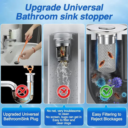 Stainless Steel Anti-Odor Bathroom Sink Stopper