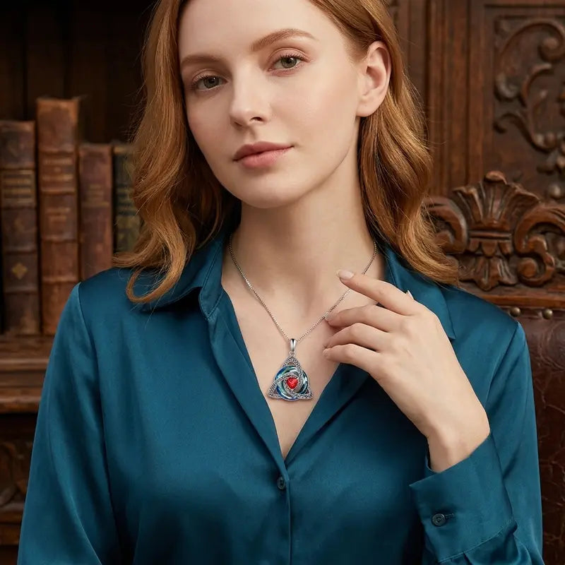 💎Trinity Knot Birthstone Pendant Necklace