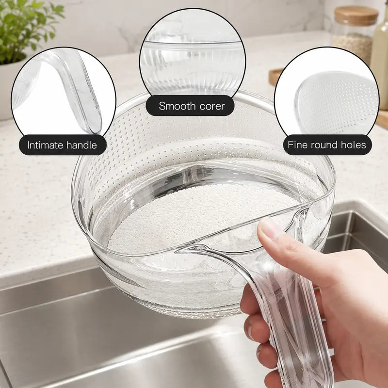 Multifunction Rice Strainer Bowl with Handle
