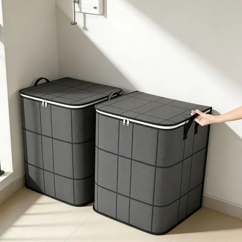 Large-Capacity Zippered Fabric Storage Bag for Clothes & Bedding