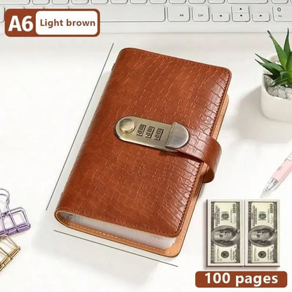 A6 Savings Notebook with 3-Digit Combination Lock