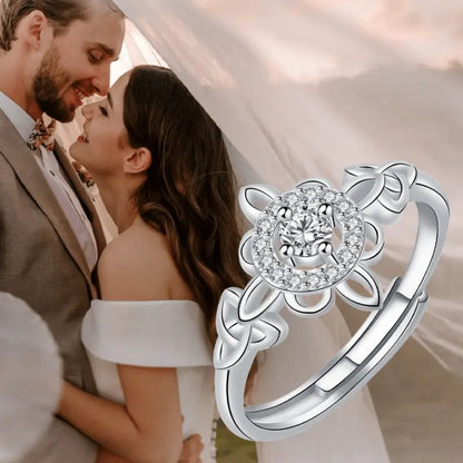 Celtic Floral Birthstone Ring