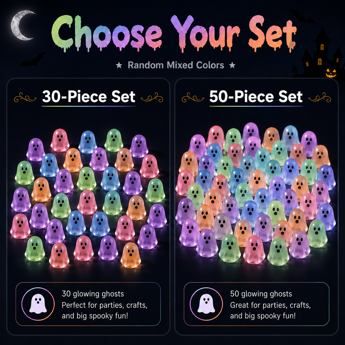 Glow-in-the-Dark Ghost Resin Charms