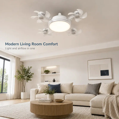 Foldable LED Ceiling Fan Light with Remote