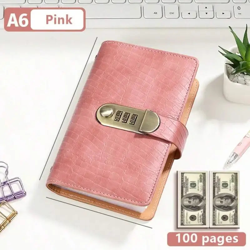 A6 Savings Notebook with 3-Digit Combination Lock