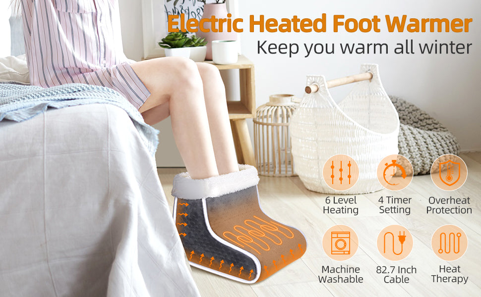 Electric Heated Foot Warmer With Adjustable Temperature