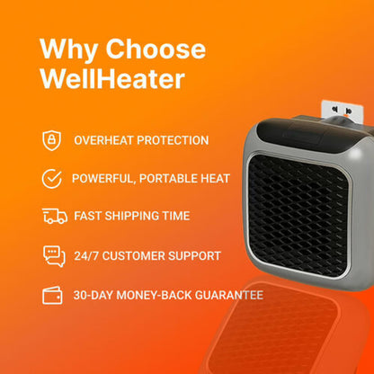 WellHeater 800W Ceramic Plug-In Heater with Remote
