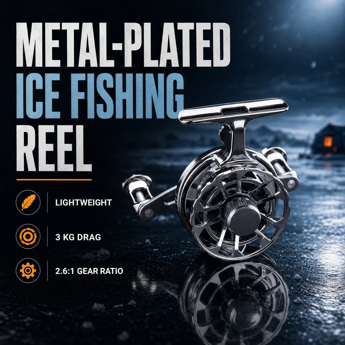 💯✨Metal-plated ice fishing reel
