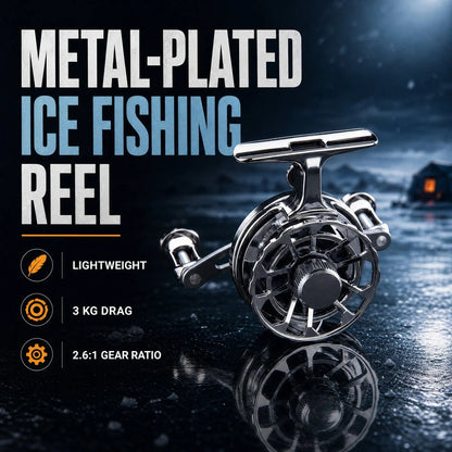 💯✨Metal-plated ice fishing reel