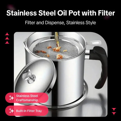 Stainless Steel Oil Dispenser with Filter