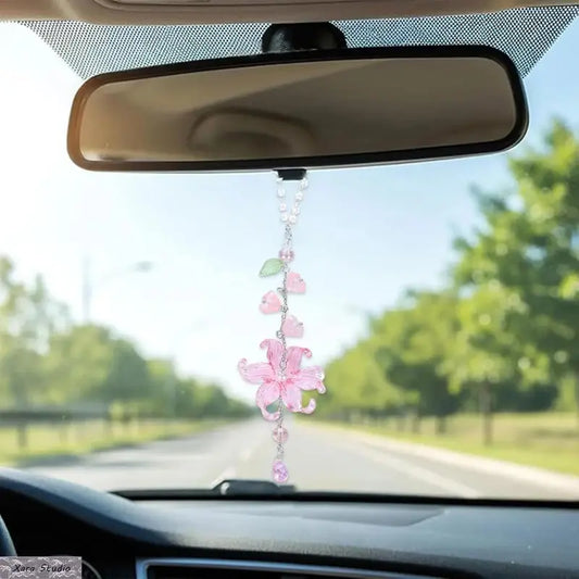 Lily of the Valley Crystal Suncatcher Car Charm
