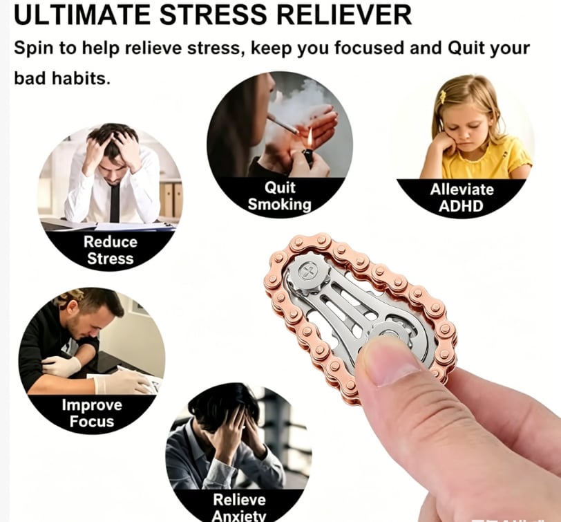 ⚙️ The Ultimate Mechanical Fidget: Bike Chain Sprocket Spinner for Focus & Stress Relief