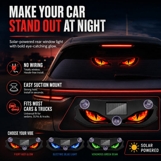 Solar-Powered Car LED Eyes – Wireless Dynamic Light
