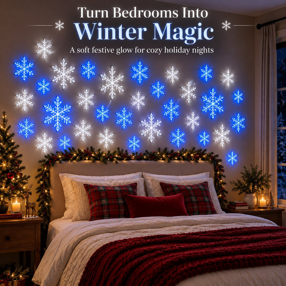 ❄️ Christmas LED Snowflake Wall Lights Set