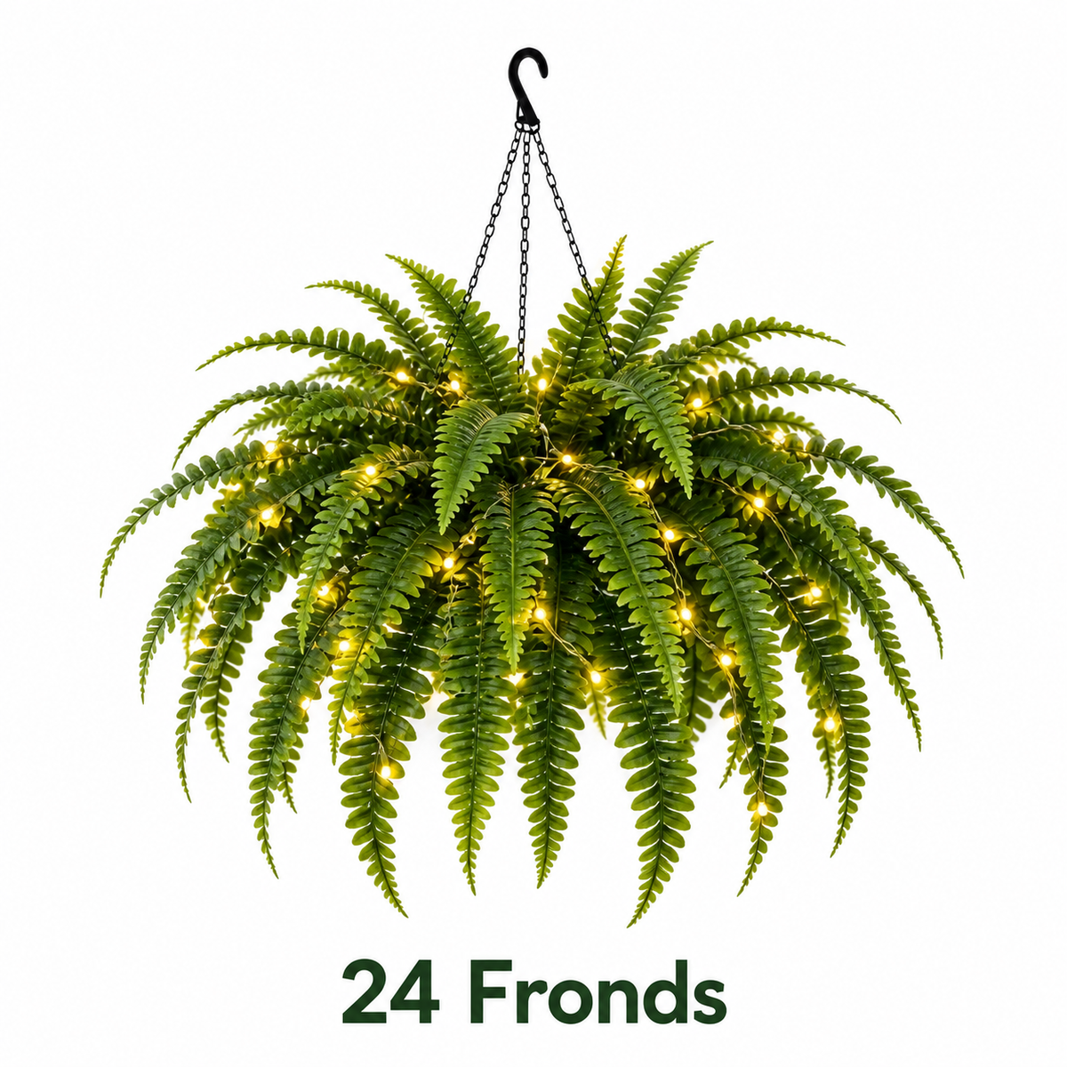 💛Glowing Boston Ferns with Lights – 🌿 Zero Watering, Zero Maintenance