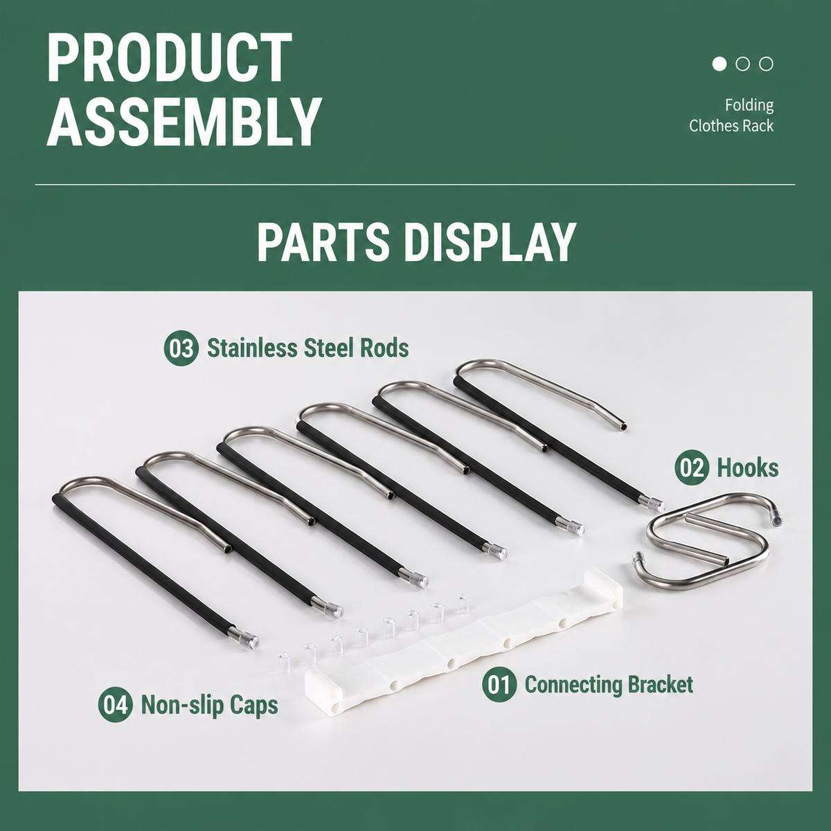 6-Tier Space Saving Pants Hanger with Pull-Out Stainless Steel Rods